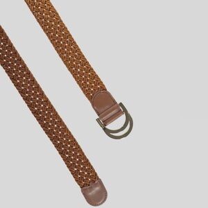 Gavazzeni Mikonos Leather Cotton Ribbon Belt - Cuoio